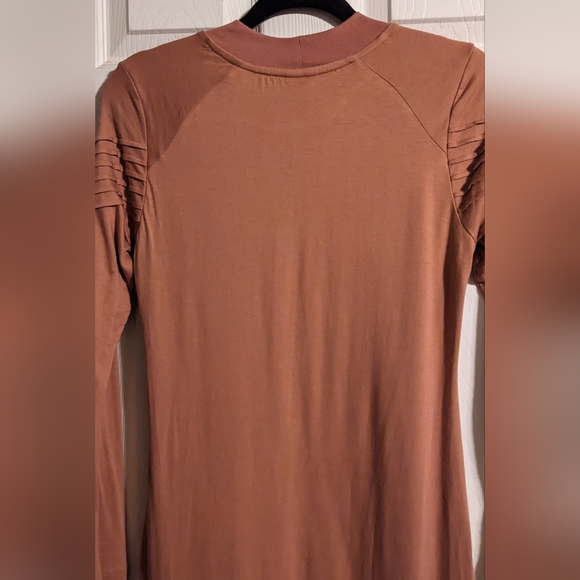 Jonny Cota Studio Asymmetrical Dress S Blush Pink Moto Long Sleeve - Picture 6 of 6